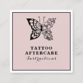 バタフライフローラタトゥーアフターケアの指示 スクエア名刺 (正面)