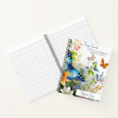 バタフライフローラパーソナライズされた祈りの言葉ジャーナル ノートブック (内部)