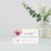 バタフライフローラピンクガールおむつラッフル エンクロージャーカード (スタンド正面)