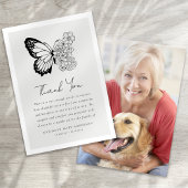 バタフライフローラフォト悔やみや弔慰葬儀 サンキューカード