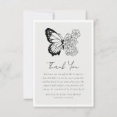 バタフライフローラフォト悔やみや弔慰葬儀 サンキューカード (正面)