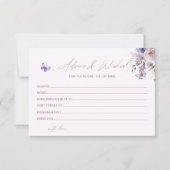 バタフライフローラブライダルシャワーアドバイスウィズカード サンキューカード (正面)