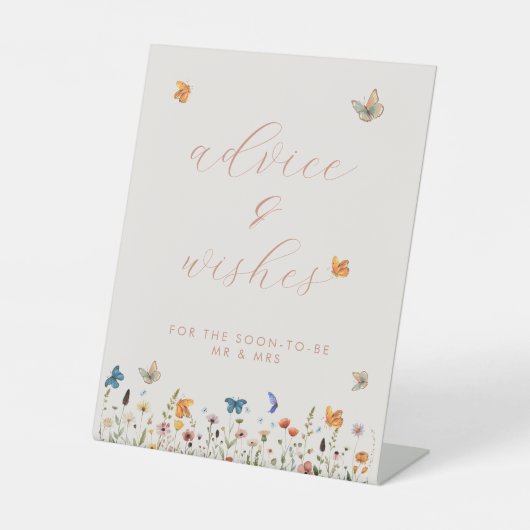 バタフライフローラブライダルシャワーアドバイス&ウィッシュ 台座サイン (正面)