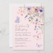 バタフライフローラブライダルシャワー 招待状 (正面)