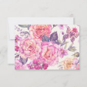 バタフライフローラモダン悔やみや弔慰葬儀 サンキューカード (裏面)