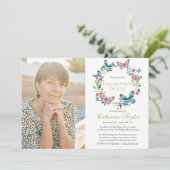 バタフライフローラライフ葬儀の写真お祝い 招待状 (スタンド正面)