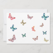 バタフライフローラライフ葬儀の写真お祝い 招待状 (裏面)