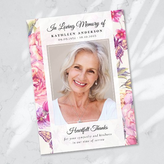 バタフライフローラ写真記念碑 サンキューカード