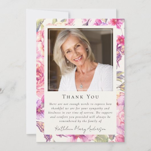 バタフライフローラ写真記念碑 サンキューカード (正面)