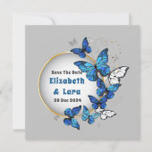 バタフライフローラ招待状カード 招待状 (正面)