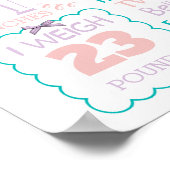 バタフライフローラ最初の誕生日のサインのポスター ポスター (角)