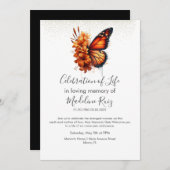 バタフライフローラ植物性お祝いオブ・ライフ 招待状 (正面/裏面)