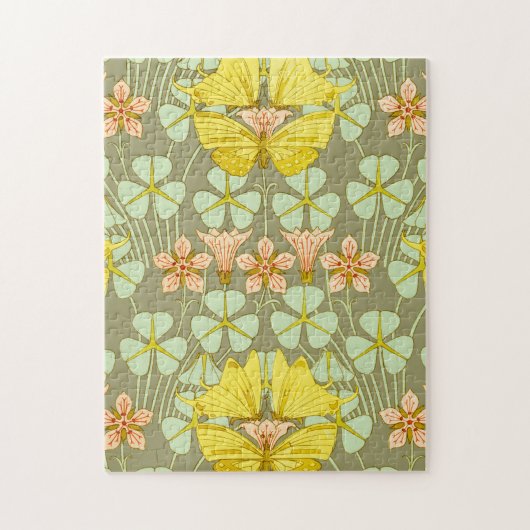 バタフライフローラ植物性アールヌーボー ジグソーパズル (縦)