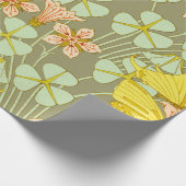 バタフライフローラ植物性アールヌーボー ラッピングペーパー (角)