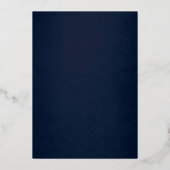 バタフライフローラ王室のネイビーキンセアニェラ 箔招待状 (裏面)