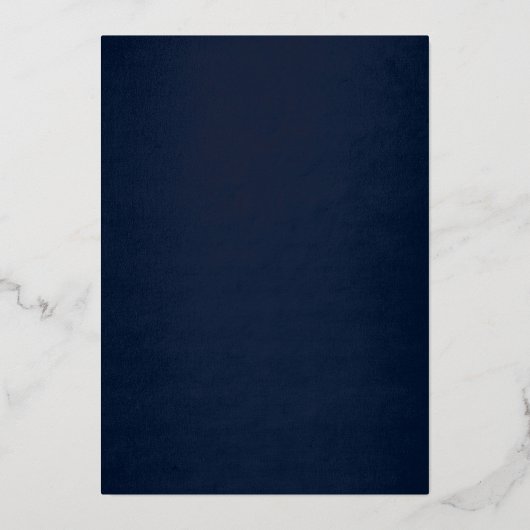 バタフライフローラ王室のネイビーキンセアニェラ 箔招待状 (裏面)