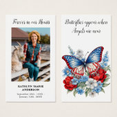 バタフライフローラ記念葬儀祈りの言葉カード (正面&裏面)