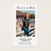 バタフライフローラ記念葬儀祈りの言葉カード (正面)