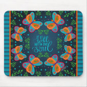 バタフライフローラ陽気な魂引用文 マウスパッド (正面)