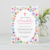 バタフライフローラ《キリスト教》洗礼式や命名式バプティスマ招待状 招待状 (スタンド正面)
