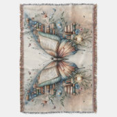 バタフライブックブランケット | コテージコアフェアヤコア スローブランケット (正面縦)