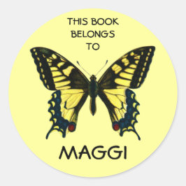 バタフライブックラベル ラウンドシール