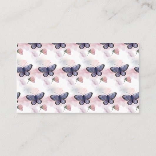 バタフライブックリクエスト本ベビー赤ちゃんシャワー エンクロージャーカード (裏面)