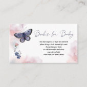 バタフライブックリクエスト本ベビー赤ちゃんシャワー エンクロージャーカード (正面)