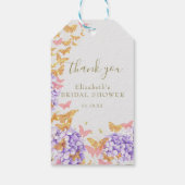 バタフライブライダルシャワーあじさいボウホサンキュー ギフトタグ (裏面)