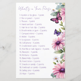 バタフライブライダルシャワーあなたの財布ゲームの中にあるものを