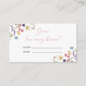 バタフライブライダルシャワーいくつのキスゲーム エンクロージャーカード (正面)