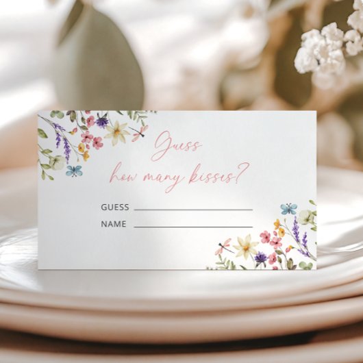 バタフライブライダルシャワーいくつのキスゲーム エンクロージャーカード