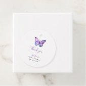 バタフライブライダルシャワーのエレガントな感謝の意を表すスクリプト フェイバータグ (インサイチュ)