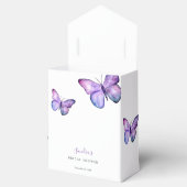 バタフライブライダルシャワーのエレガントな感謝の意を表すスクリプト フェイバーボックス (オープン)