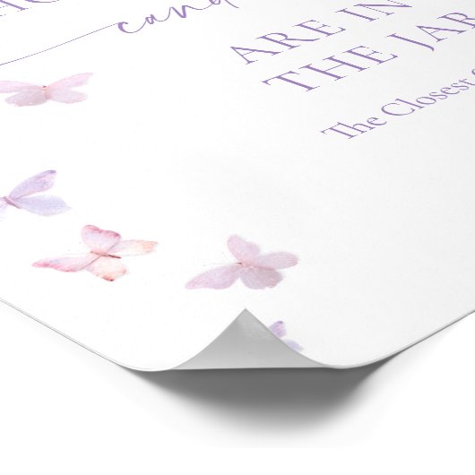 バタフライブライダルシャワーはキャンディーの数を推測 ポスター (角)