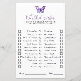 バタフライブライダルシャワーは彼女はむしろゲーム