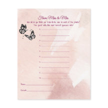 バタフライブライダルシャワーエージゲーム