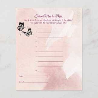 バタフライブライダルシャワーエージゲーム