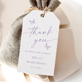 バタフライブライダルシャワーサンキューオペ ギフトタグ