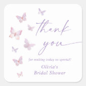 バタフライブライダルシャワーサンキューオペ スクエアシール (正面)