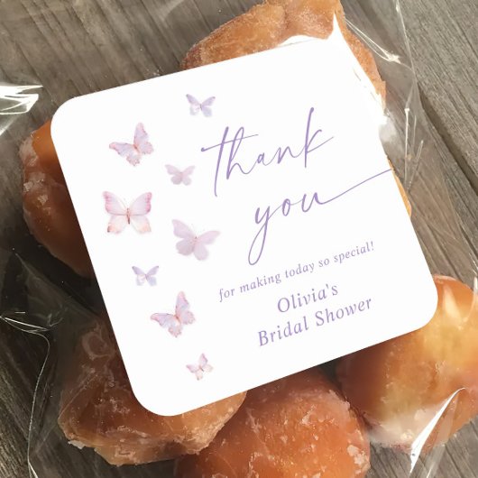 バタフライブライダルシャワーサンキューオペ スクエアシール