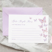 バタフライブライダルシャワーデイトナイトアイディアカード 招待状