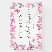 バタフライブライダルシャワーパーティーラージバナー 横断幕 (縦)