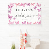 バタフライブライダルシャワーパーティーラージバナー 横断幕 (インサイチュ)