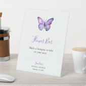 バタフライブライダルシャワーフラワーバーブーケ 台座サイン (インサイチュ)