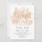 バタフライブライダルシャワーブライダルブランチ 招待状 (正面)