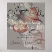 バタフライブライダルシャワーミモサバー卓上 ポスター (正面)