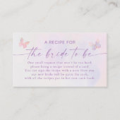 バタフライブライダルシャワーレシピ要求エンクロージャ エンクロージャーカード (正面)