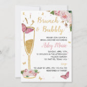 バタフライブライダルシャワー招待ガーデンパーティー 招待状 (正面)