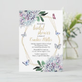 バタフライブライダルシャワー招待状青紫 招待状 (スタンド正面)